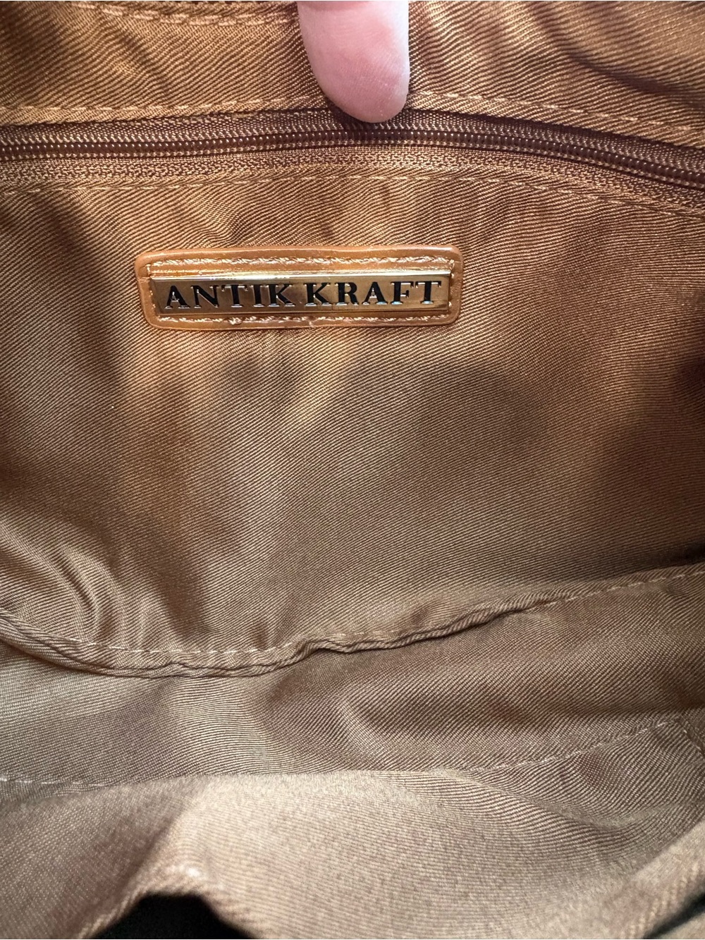 NWT Antik Kraft The Bellamy- Tan Crescent Shoulder Bag with Braided Handle - Picture 10 of 11